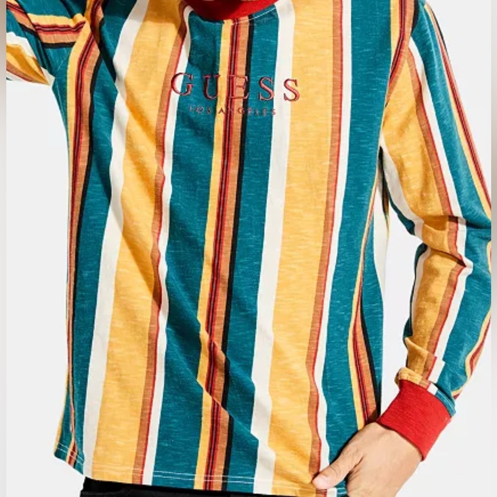 GUESS Sayer Long-Sleeve Striped Tee size M good condition